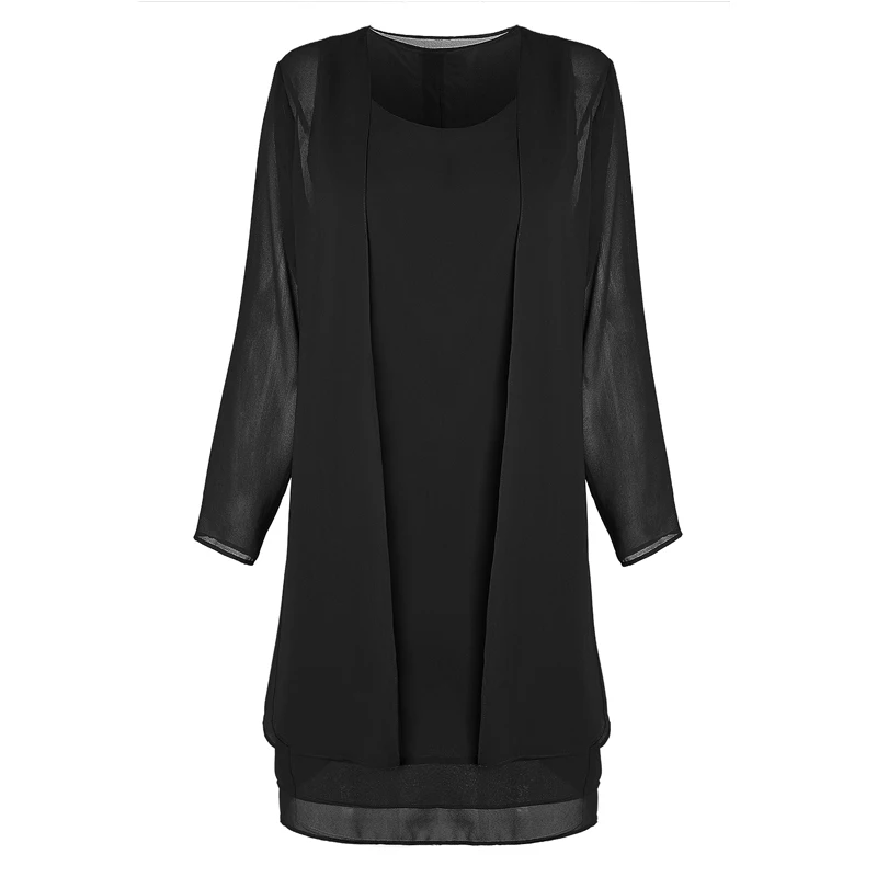 Комплект из 2 предметов, 5XL размера плюс, женский костюм, платье с длинным рукавом, свободные белые вечерние шифоновые миди платья, вечернее платье большого размера 4XL Vestidos