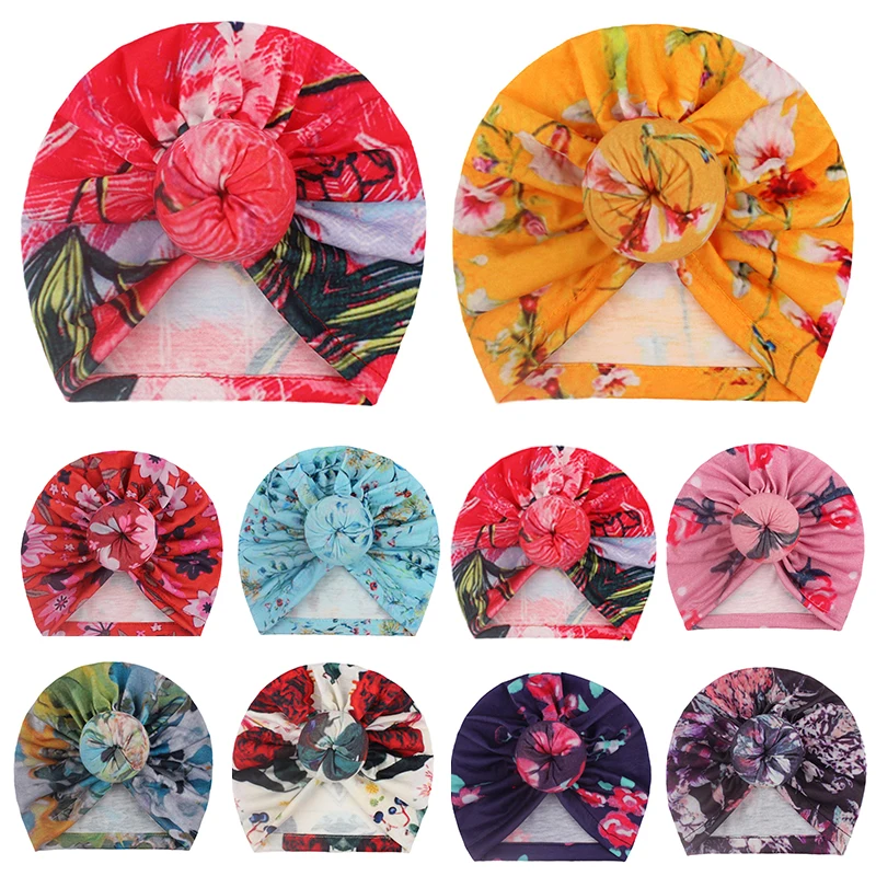 

1PC Brand New Fashion Newborn Toddler Kids Baby Boy Girl Turban Cotton Beanie Hat Winter Cap Flower Donut Hats Soft Caps Gifts