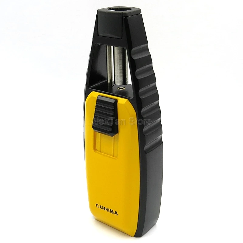 Высококачественный фонарь COHIBA, зажигалки, ветрозащитная 1 струйная многоразовая зажигалка, креативный пистолет, регулируемая Зажигалка для сигар