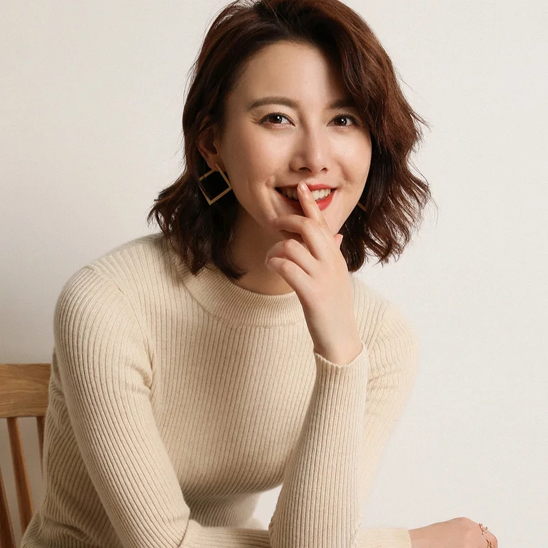 2019 женский кашемировый свитер с воротником-хомутом женские зимние свитера