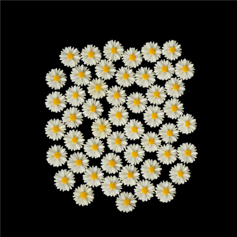 

50pcs white daisy flower resin flatback cabochon DIY jewelry decoration