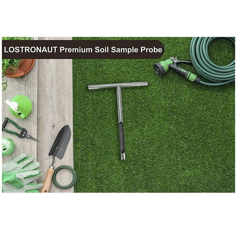 

Soil Sampler Probe 12 Inch - Enforced T Handle - Stainless Steel with Core Sampling Area - Includes Test Bags