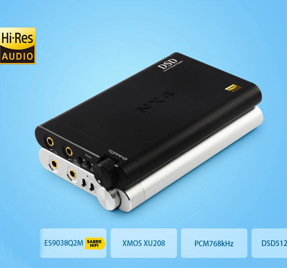 Топпинг NX4 DSD XMOS-XU208 чип DAC ES9038Q2M чип Портативный USB DAC DSD Декодер Усилитель для наушников Номинальный 4,9