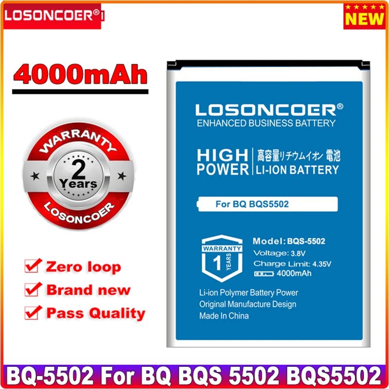 LOSONCOER BQS-5502 батареи 4000 мАч для BQ BQS 5502 BQS5502 BQ-5502 HAMMER батарея смартфона + быстрое