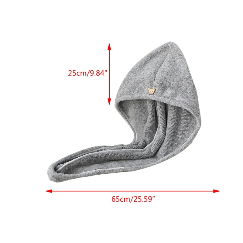 Полотенце для волос из бамбукового угля тюрбан микрофибры быстросохнущий с