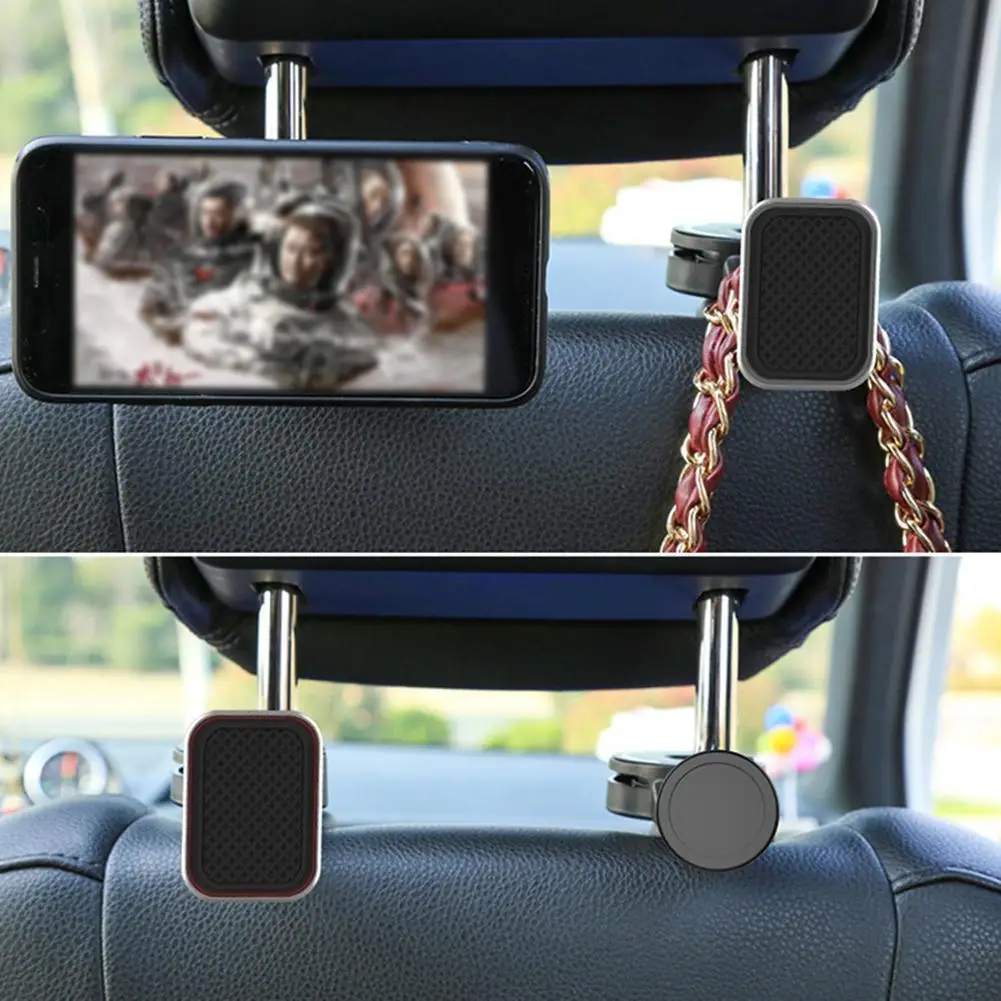 

Luxury Magnetic Car Phone Holder Hook Back Seat Headrest For iPhone Soporte Stand Holder iPad Universal Mount Magnet M7C5