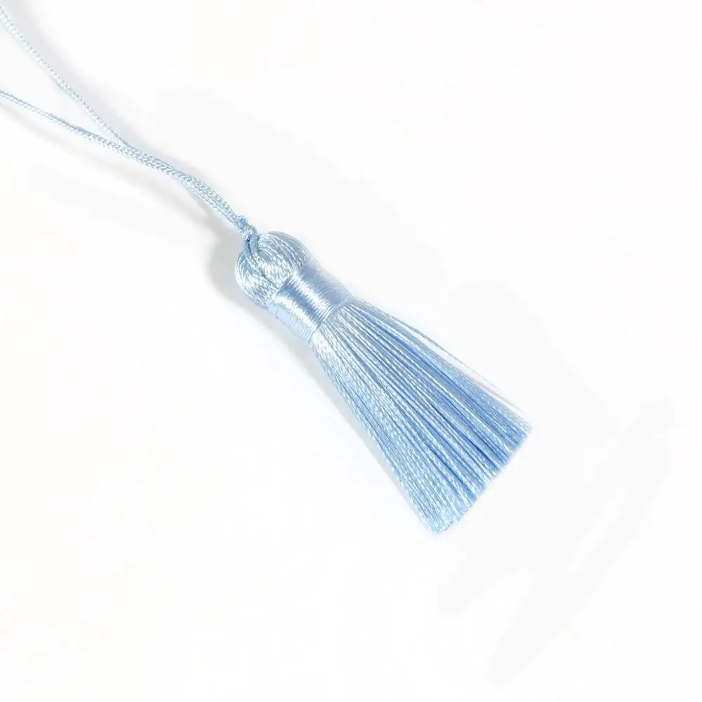 Light Blue 2 шт. полиэстер шелковая кисточка бахрома вырезанная Подвеска хлопок кисточка для дома Свадебные украшения DIY Швейные шторы аксессуары - Color: Light Blue