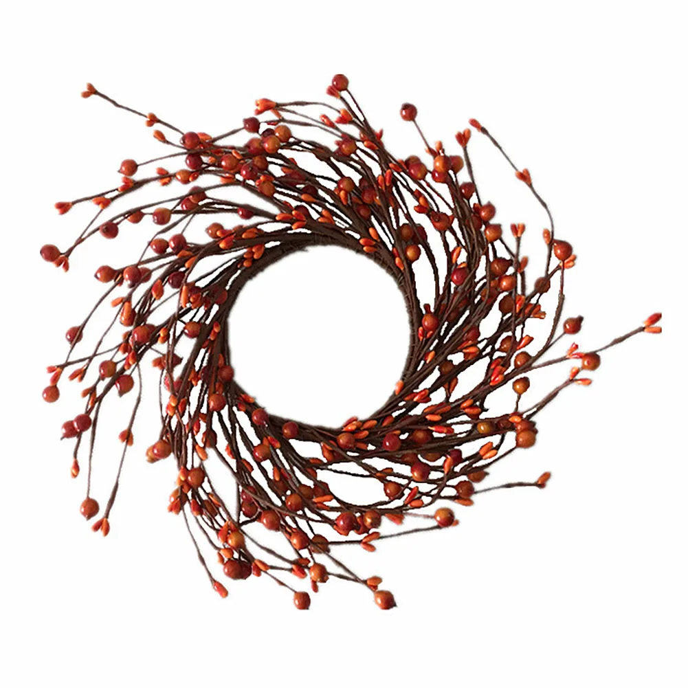 

Diy Simulation Red Beads Five-Pointed Star Christmas Wreath Window And Front Door Decoration Wreath Festive Supplies