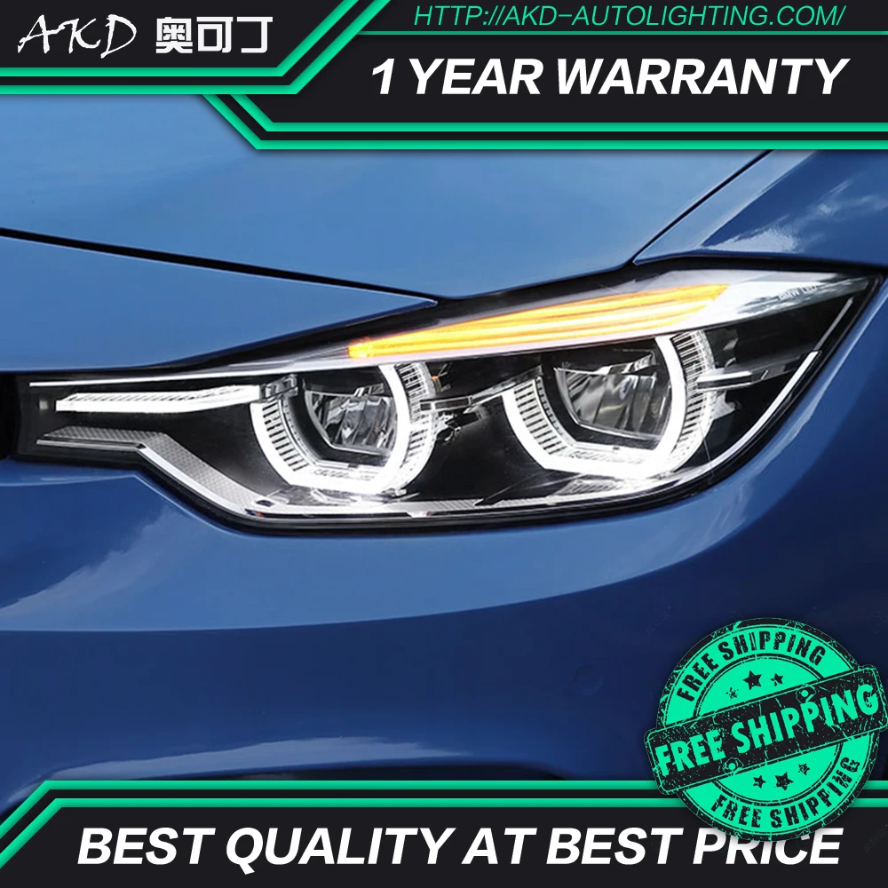 AKD автостайлинг для F30 F35 фары 2013-2016 320i 318i 325i DRL Hid ангельские глазки Биксеноновые