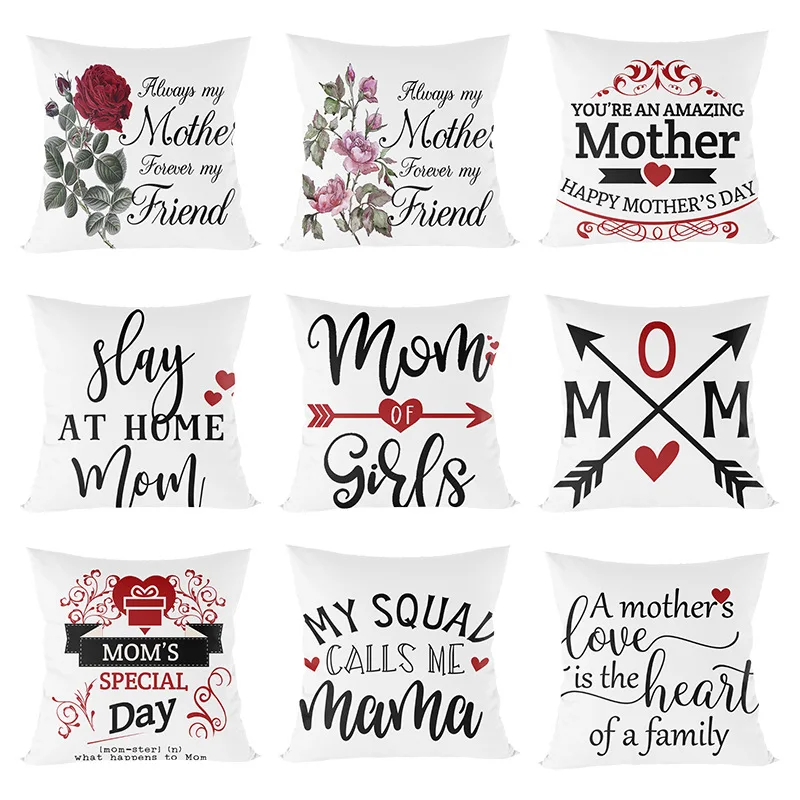 

Mother's Day Pillowcase Cushion Cover for Office Living Room Sofa Home Decor Pillow Case Mom Gift Throw Pillow Cover 45x45cm