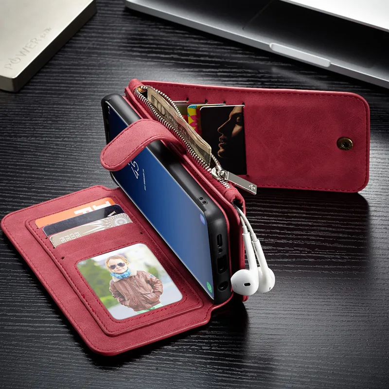CaseMe Vintage Genuine Leather Multifunction Wallet Detachable Phone Case for Samsung Galaxy S9 S8 S10 S20 Plus Ultra Note 10 9 | Мобильные