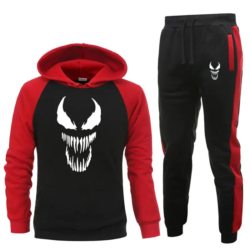 Мужская толстовка с капюшоном спортивные штаны Уличная одежда Черная Толстовка