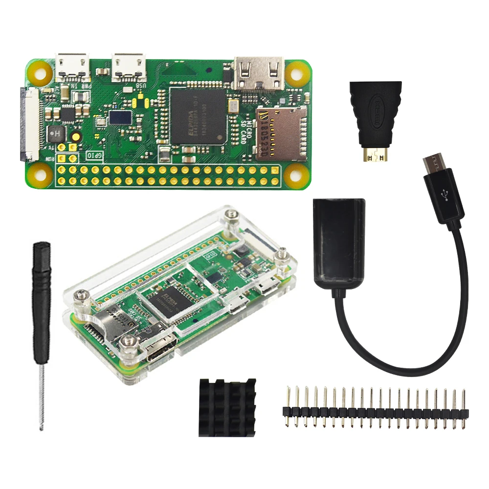 

Raspberry Pi Zero W начальный комплект + акриловый чехол + радиатор + 2x20 контакта GPIO Header лучше, чем Raspberry Pi Zero 1,3