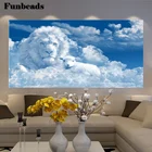 5D алмазная живопись с левом и облаком, полноразмерная вышивка квадратными и круглыми камнями, пейзаж, стразы, искусство FF656