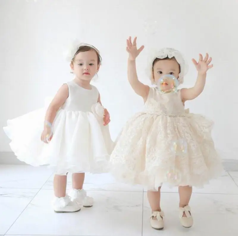 Girls Princess Dress Lace Fluffy Tulle Flower Girl Baby Performance Birthday Evening E31153 |