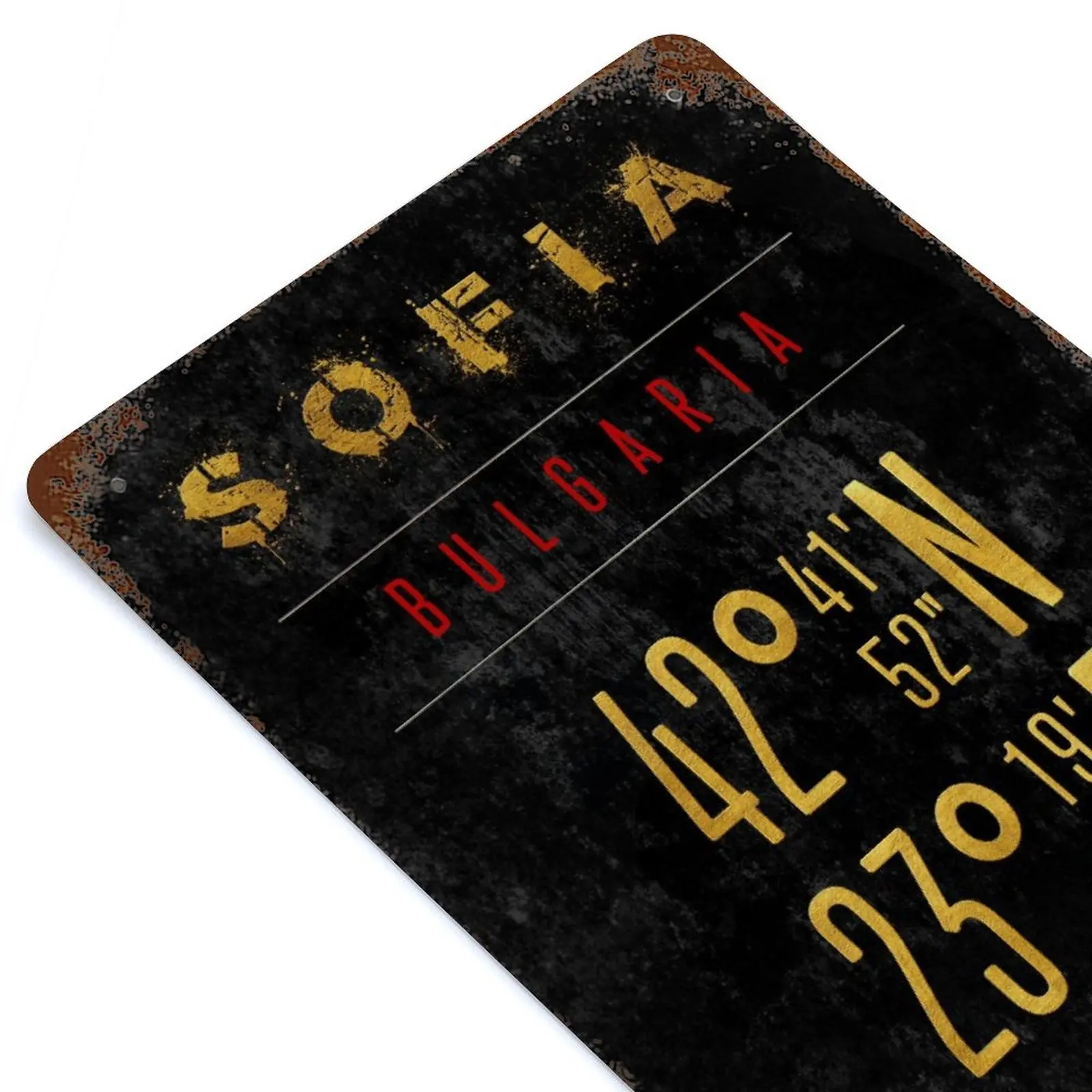 

Sofia Golden Coordinats Printed Retro Metal Poster Decor Home Wall Decoration Tin Sign Plaque
