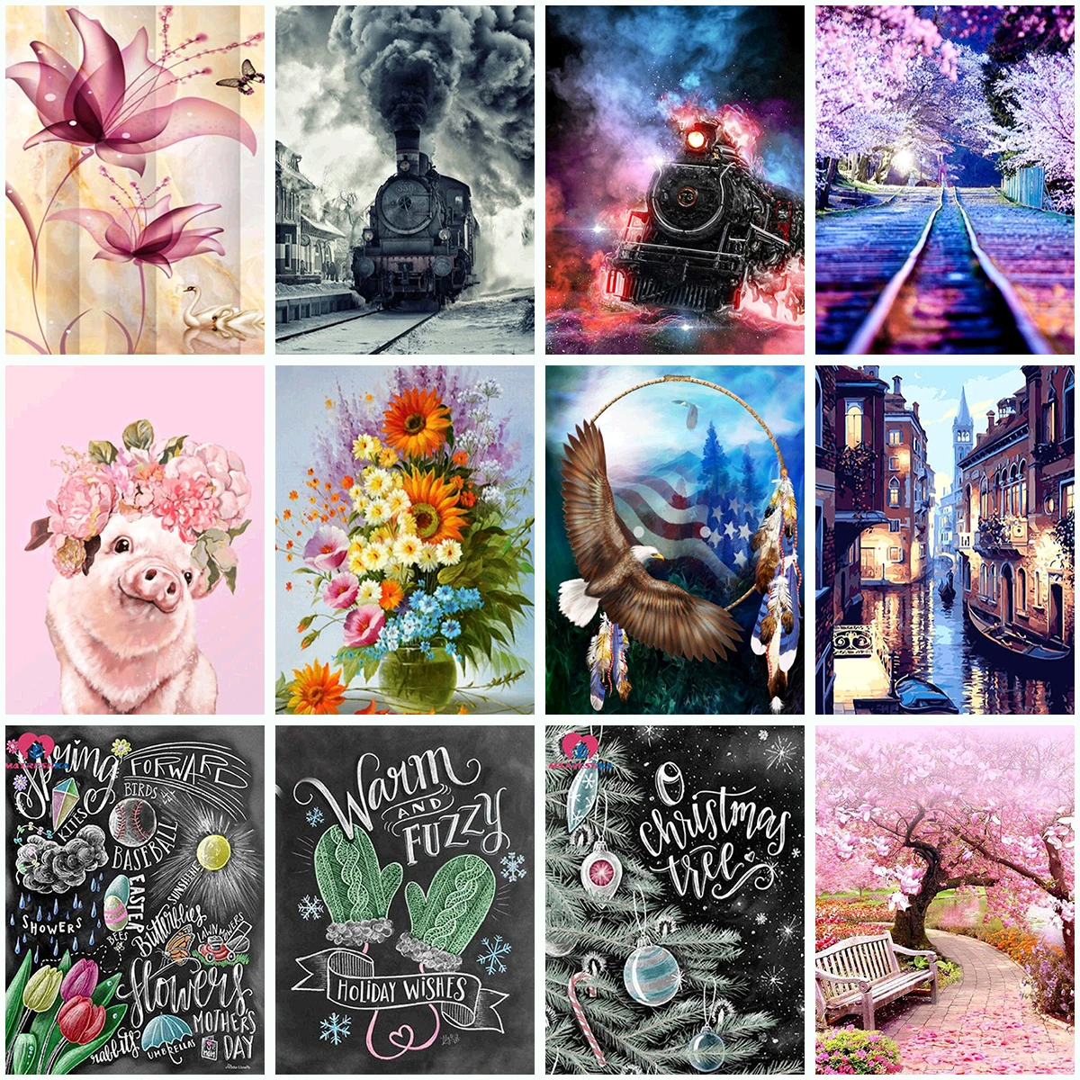 

Diamond Painting 5D DIY Animal Bird Flower Landscape Diamond Embroidery Rhinestone Mosaic Cross Stitch Christmas Decoration Gift