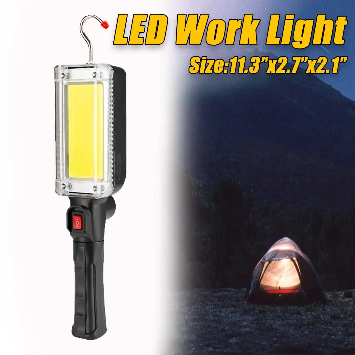 

50W Work Lamp LED Hand Torch Multifunctional Auto Inspection Repairing Light Emergency COB Rechargeable Flashlight Floodlight