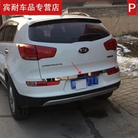 high quality abs chrome and stainless steel rear trunk lid cover trim ger for kia sportager 2010 2011 2012 2013 2014 5dr
