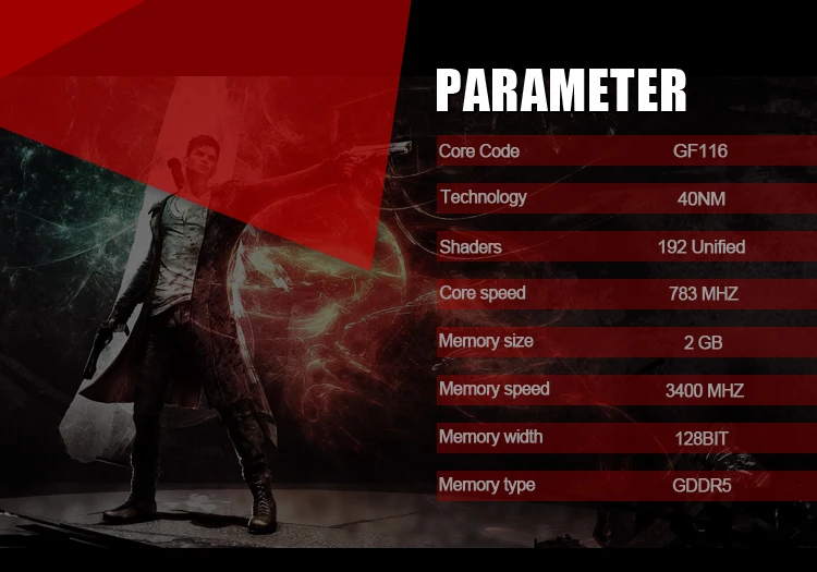 VEINEDA видеокарта GPU GTX550Ti 2 ГБ GDDR5 128 бит 783/3400 МГц для NVIDIA GeForce GTX550Ti 2 Гб