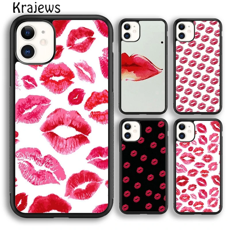 Чехол для телефона с красными губами iPhone 15 SE2020 14 6 7 8 plus XS XR 11 12 mini 13 pro max