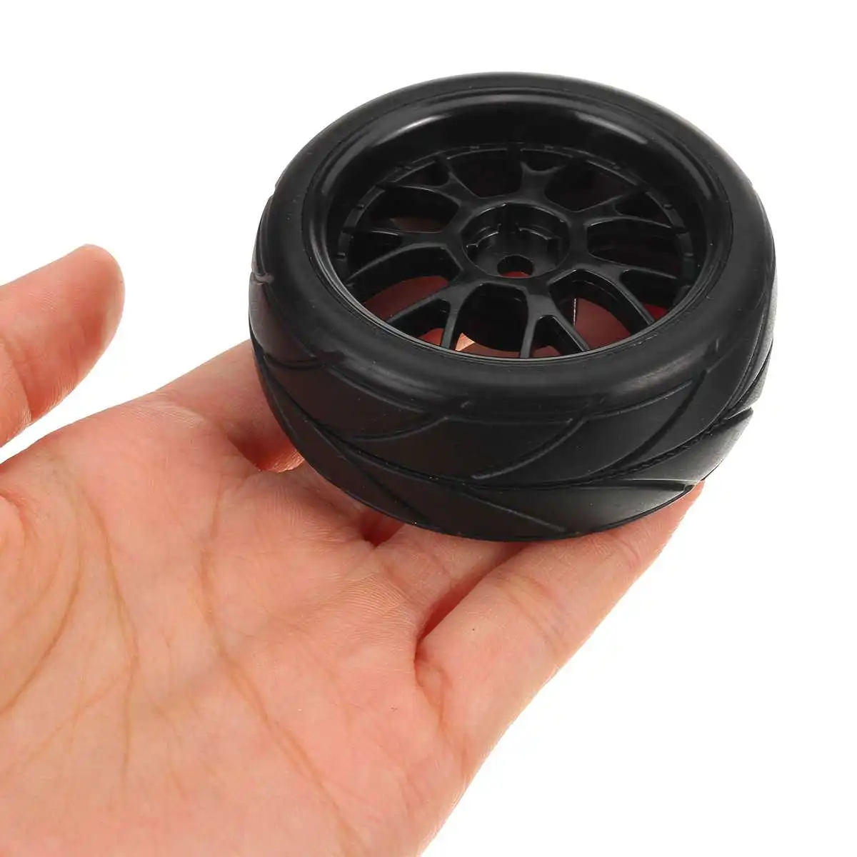 

4PCS 12mm Drive Hub Mesh Rubber Tires Wheels For 1:10 On Road Car Touring Car(Universal)