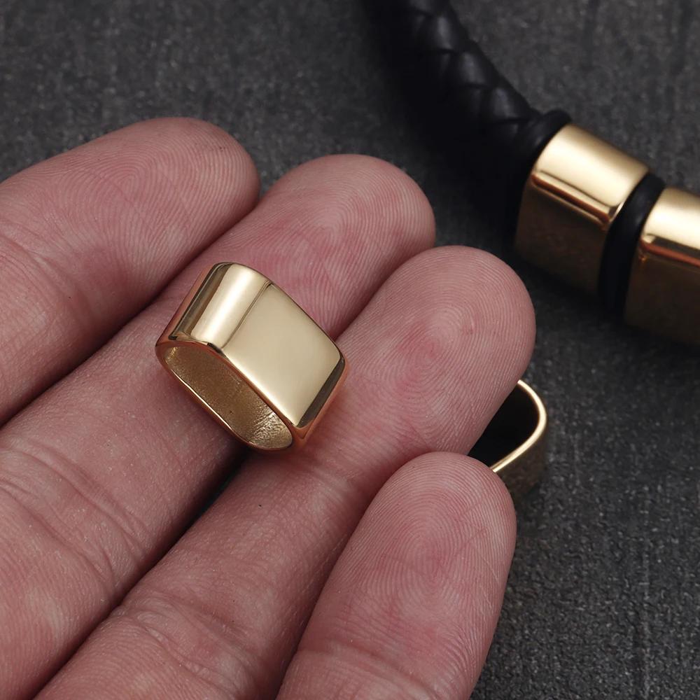 Бусины-слайдеры из нержавеющей стали с большим отверстием для браслетов