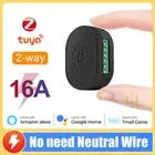 Смарт-переключатель Tuya Mini Zigbee, 16 А, шлюз без нейтрального провода, поддержка двустороннего управления, работа, умная жизнь, Alexa, Google Home