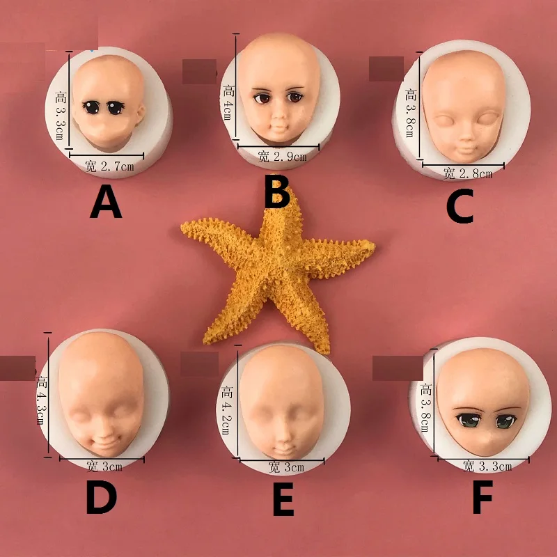 1Pcs Doll Positive Face Silica Gel Mold DIY Clay Soft Overturning Handwork Artifact New Professional Model Tool Accessory | Дом и сад