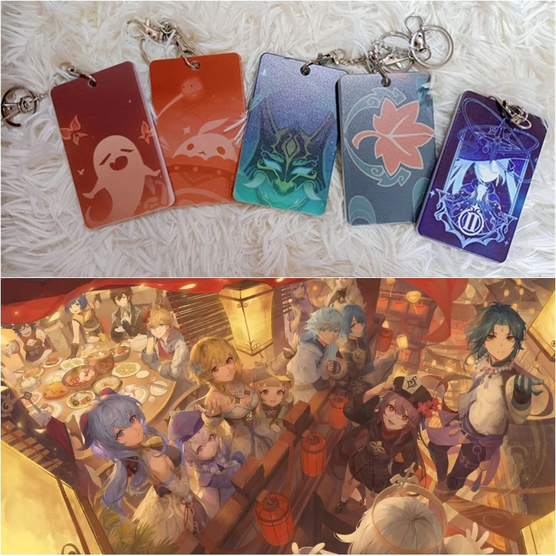 

Game Genshin Impact Xiao Klee Kaedehara Kazuha Cosplay ABS ID Bus Bank Card Holder Keychain Case Cover Pendant Toy Keyring Prop