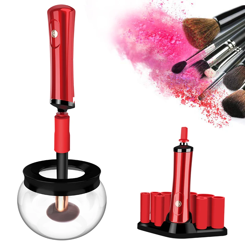 Электрический набор кистей для макияжа и сухой с 8 резиновыми ошейниками мытья