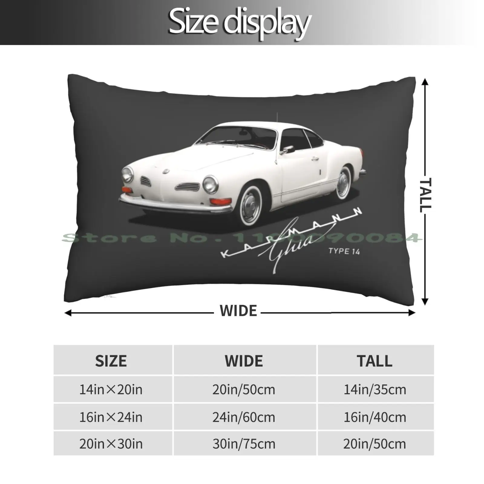 Чехол-Подушка Karmann Ghia 20x30 50*75 для дивана спальни классический автомобиль немецкий