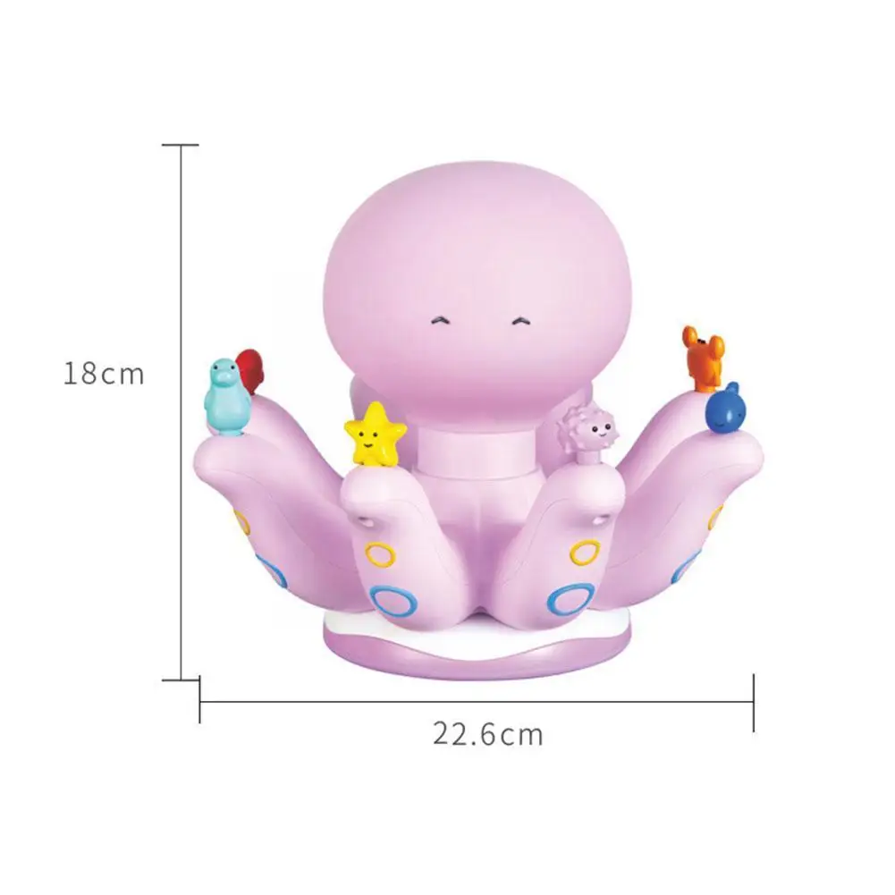 

1pc Baby Color Cartoon Animal Cognitive Toys Children's Education Educational Early Enlightenment Toys Luminous Octopus Toy J3J9