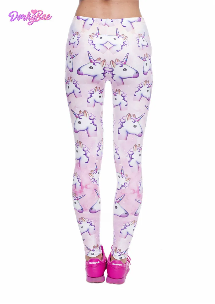 Пикантные спортивные леггинсы с единорогом из полиэстера модные штаны эффектом