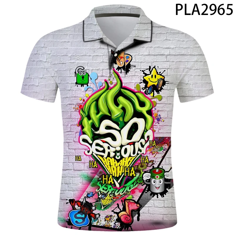 

3D принтованные летние Hombre Camisa De поло Harajuku топы мужская повседневная модная одежда с короткими рукавами с принтом «граффити» уличная футбол...