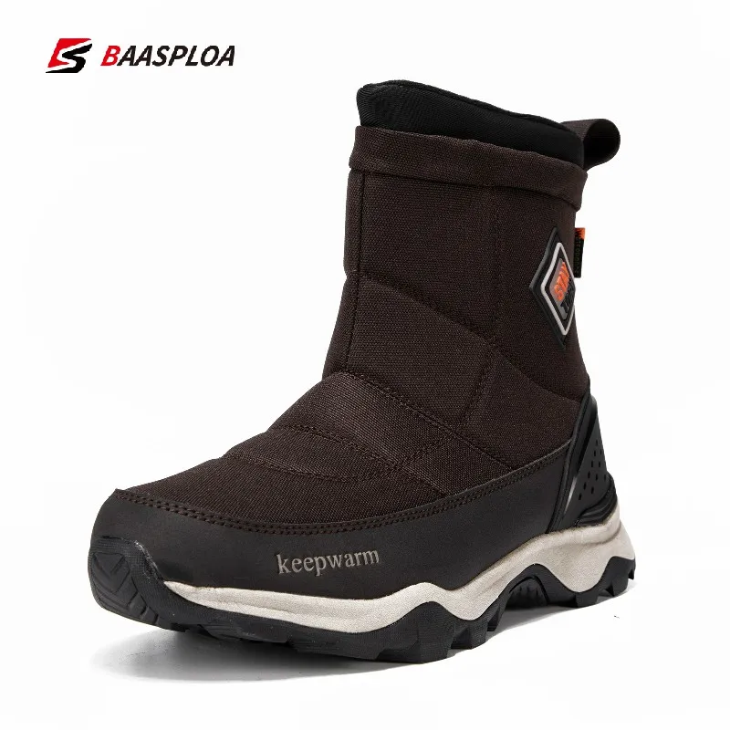 Baasploa Winter Boots Walking Shoes Women Warm Plush Shoes Non-slip Wear-resistant Men Boot Comfortable Couple Shoes