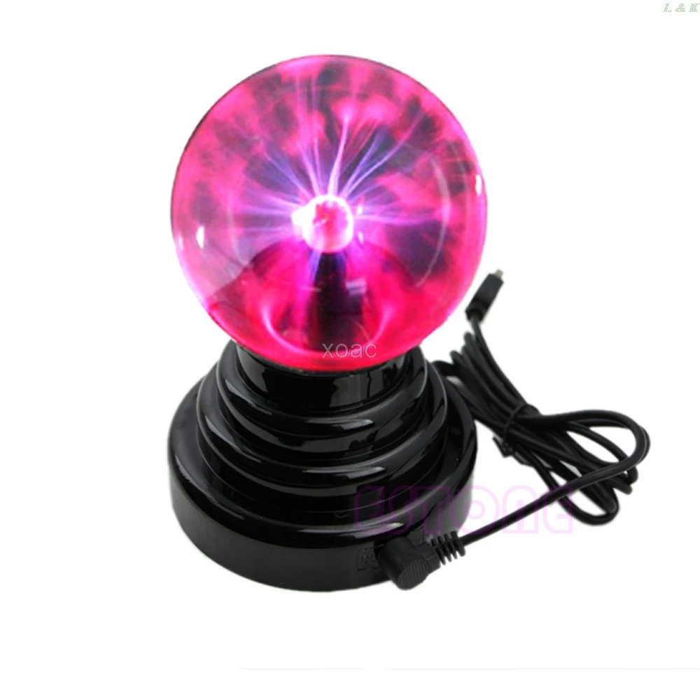 

New USB Magic Black Base Glass Plasma Ball Sphere Lightning Party Lamp Light M10 dropship