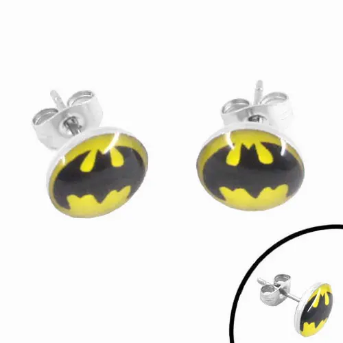 Эмаль летучая мышь серьги пирсинг тела ювелирные изделия из нержавеющей стали