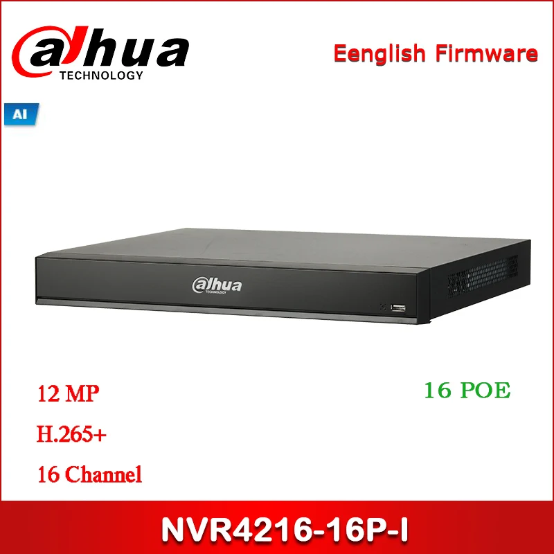 Dahua POE NVR NVR4216 16P I 16 каналов 1U 16PoE AI сетевой видеорегистратор 1 8 PoE портов поддержка