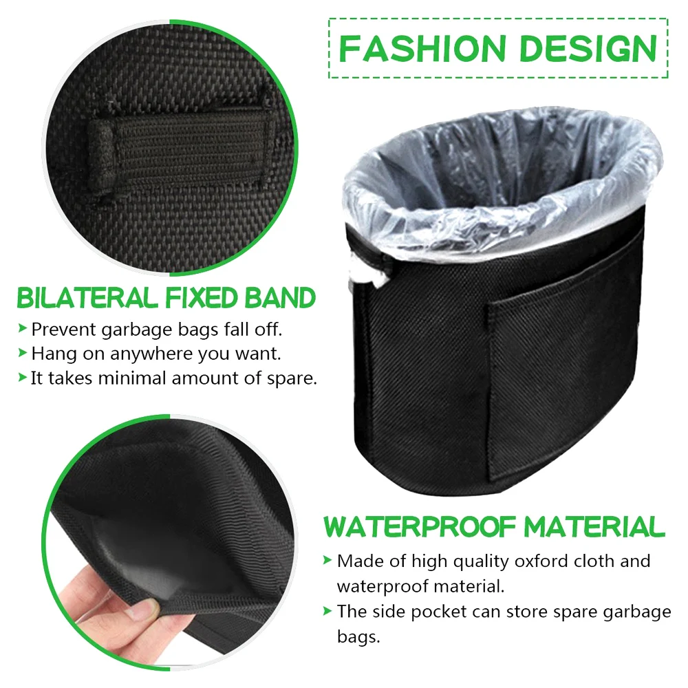 

NEW Universal Environmentally cloth car trash can Oxford cloth thickening Car storage storage bag portable Velcro garbage bag