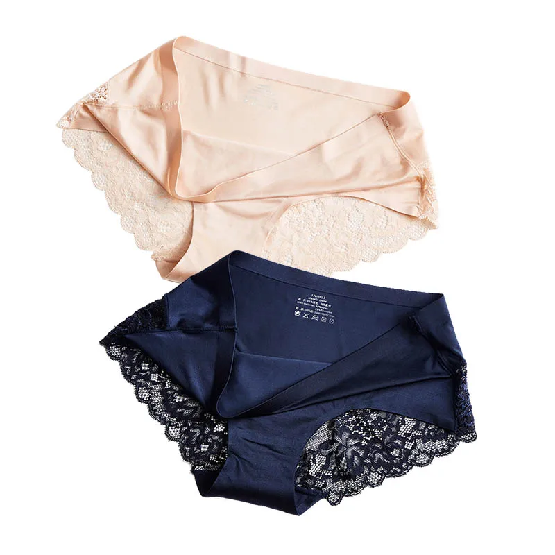 Бесшовные трусики для женщин пикантные размера плюс Ice Silk трусы удобные