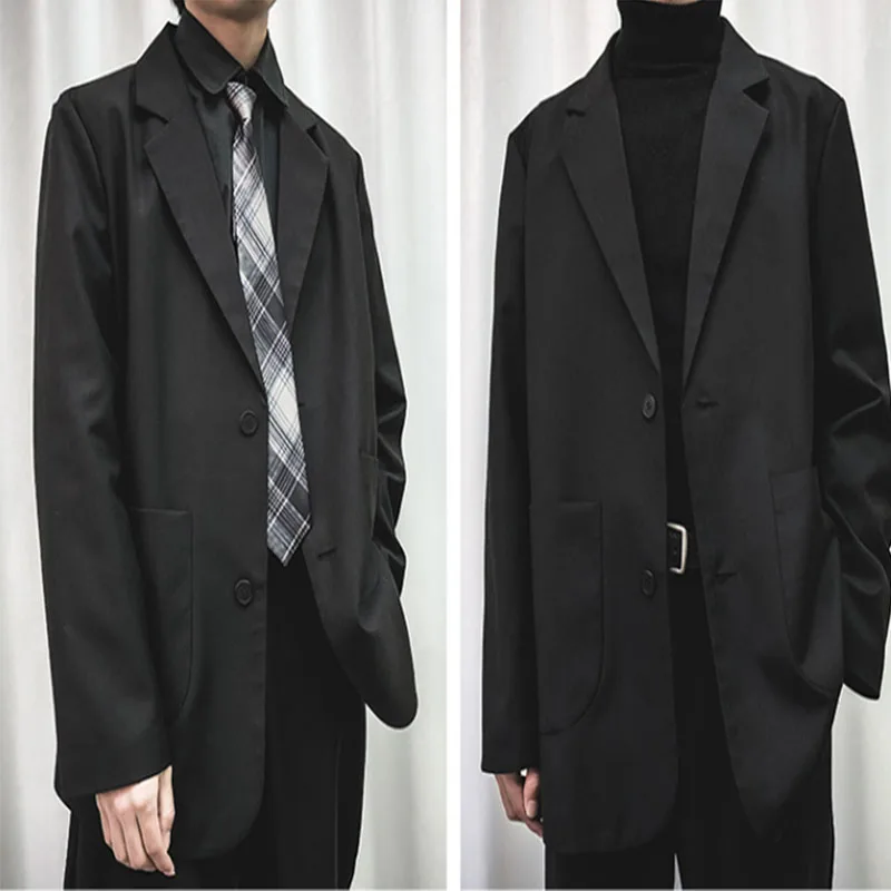 Мужской повседневный костюм темно-синий простой весна 2021 новый стиль волос