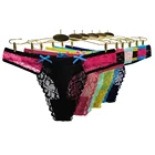 5 шт.партия, женские прозрачные кружевные трусики-стринги с заниженной талией