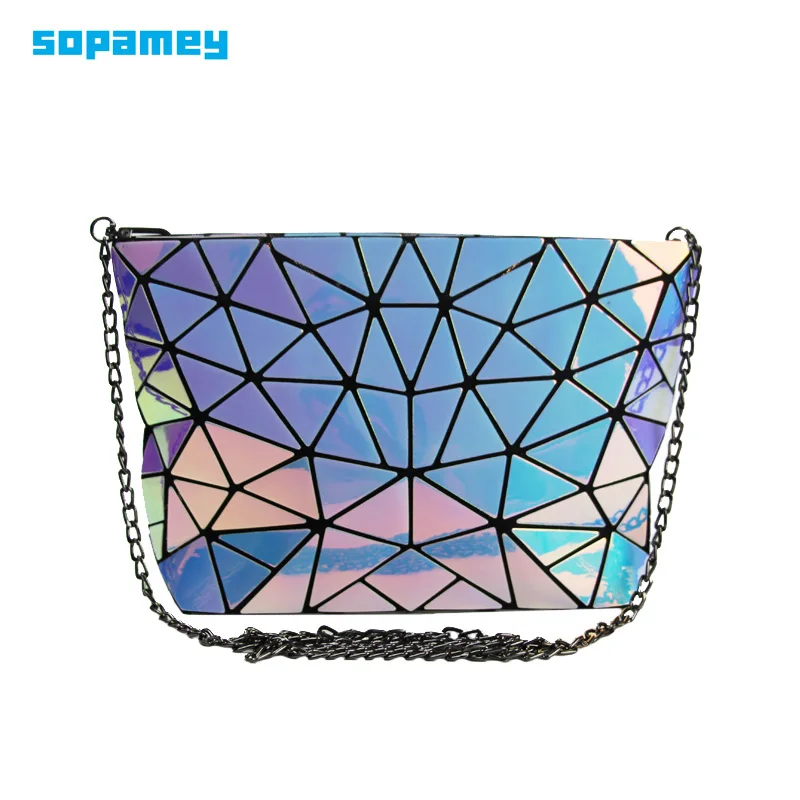 Модные сумки на плечо с цепочкой женская сумка Геометрическая клетчатая