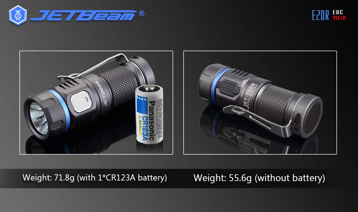 Jetbeam E20R фонарь EDC Cree SST40 N4 BC Led 990 люмен 4 модель функция памяти боковой переключатель 16340 фонарик