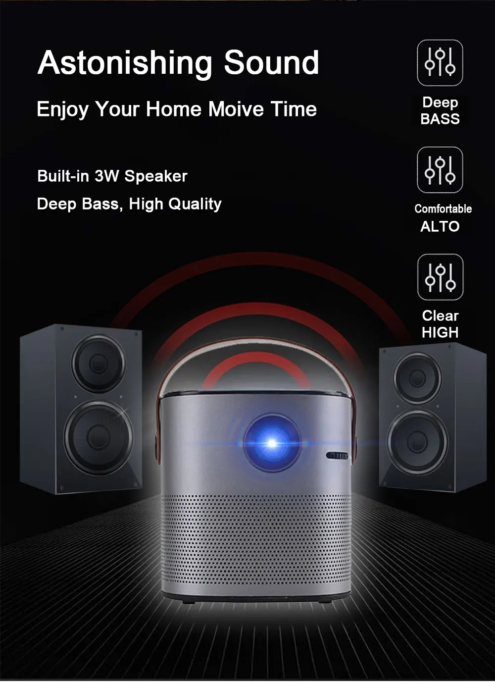 Портативный проектор Wejoy DL A3 Pocket с HIFI динамиком Andorid HDMI Type C LED Video Handy Тор для