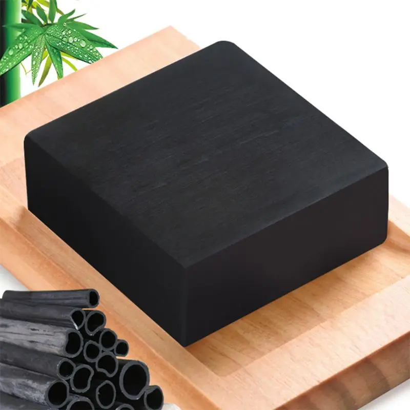 

1Pc 100g Handmade Bamboo Charcoal Square Soap Deep Face Cleansing Skin Whitening Blackhead Remover Oil Control Acne Shrink N0PF