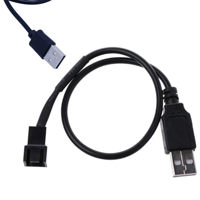 

Black usb 2.0A male to 4-pin connector adapter cable for 5v computer pc fan