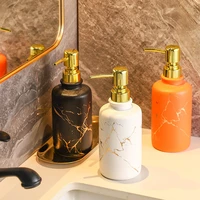 ceramics porcelain liquid soap dispenser bathroom shampoo shower gel bottle gold head bath hardware birthday presents 400ml