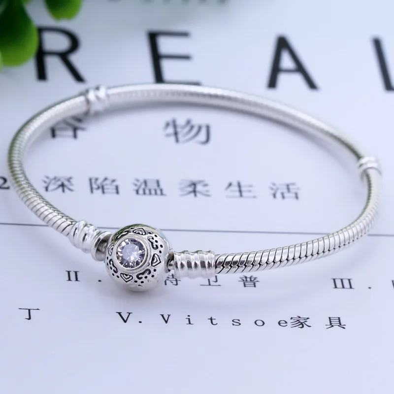 Женский браслет с шармами из стерлингового серебра 925 пробы простой изображением